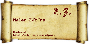 Maler Zóra névjegykártya